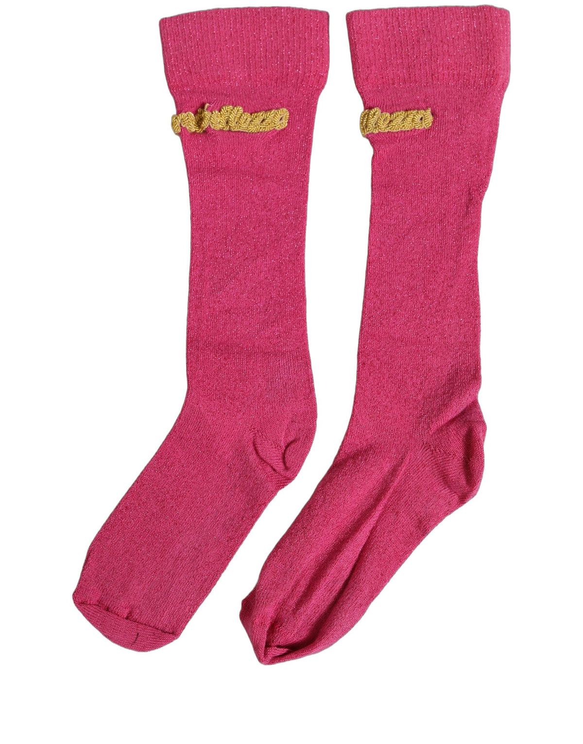 Dolce & Gabbana Pink Embroidered Mid Calf Socks