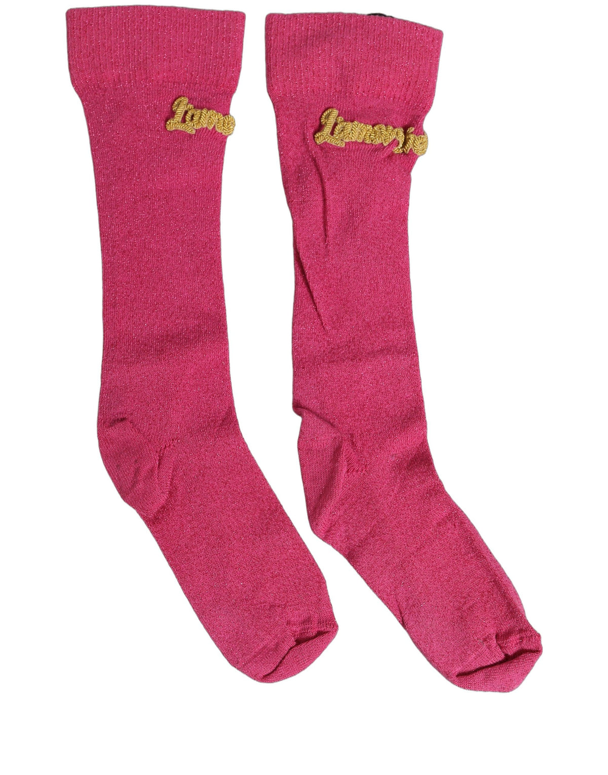 Dolce & Gabbana Pink Embroidered Mid Calf Socks