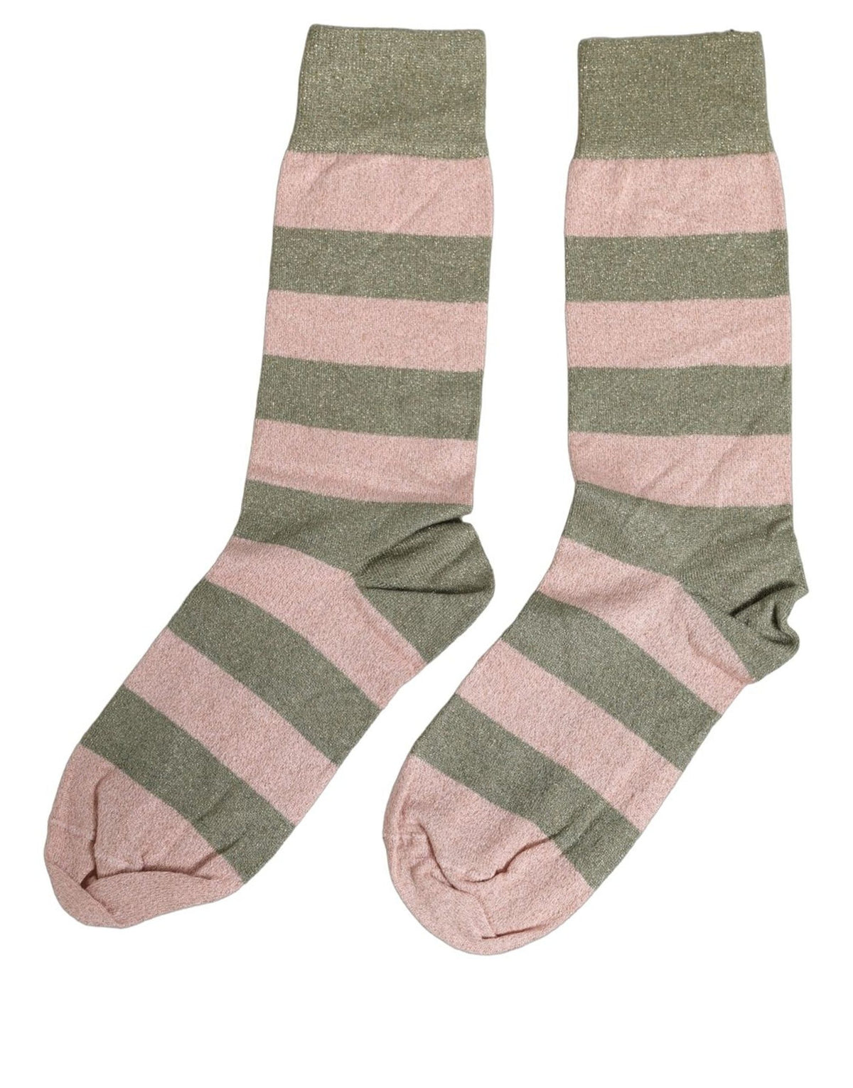 Dolce & Gabbana Gray Pink Stripes Mid Calf Socks