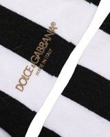 Dolce & Gabbana Black White Stripes Mid Calf Accessory Socks