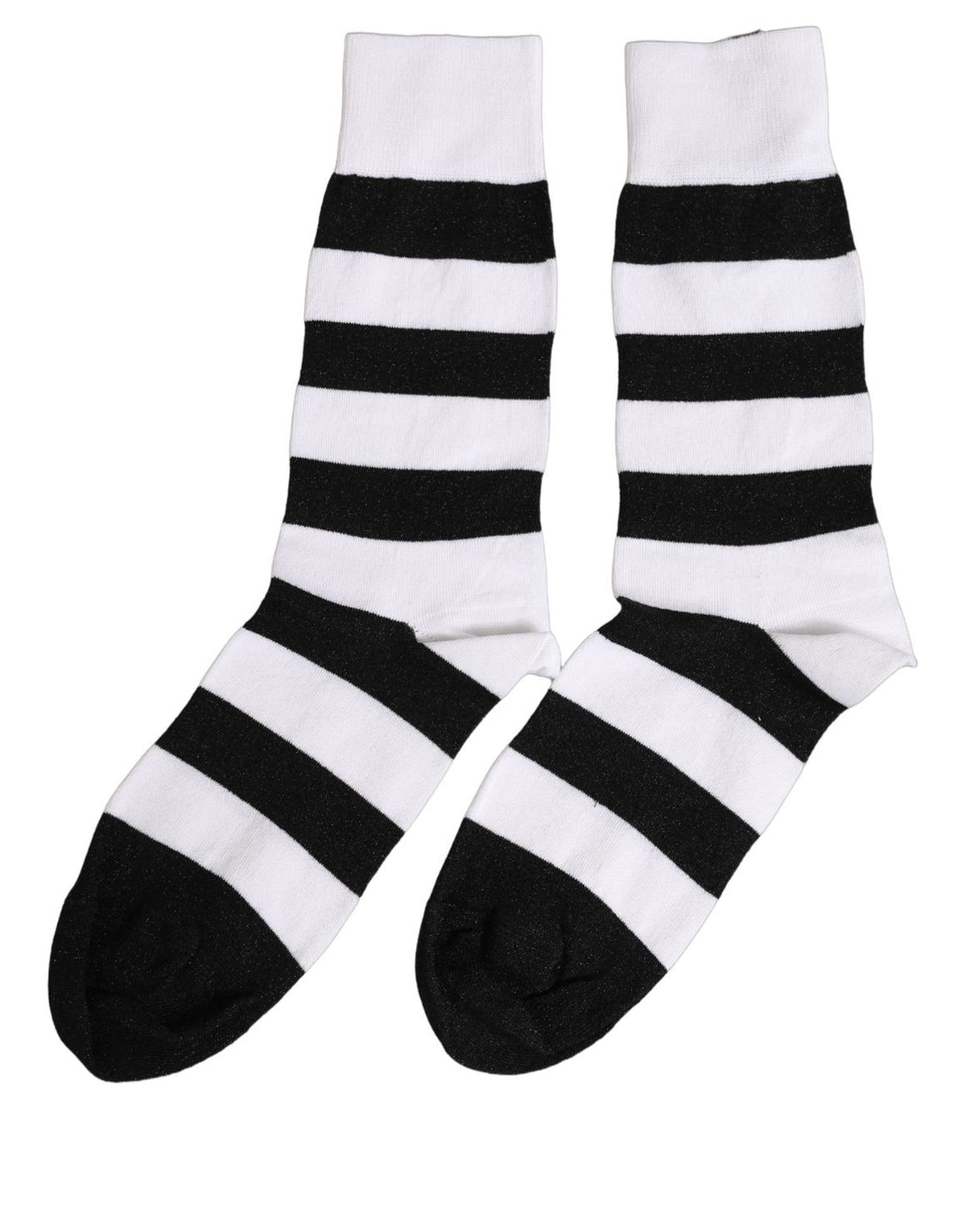 Dolce & Gabbana Black White Stripes Mid Calf Accessory Socks
