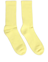 Dolce & Gabbana Yellow Cotton Ribbed Mid Calf Women Accessory Socks