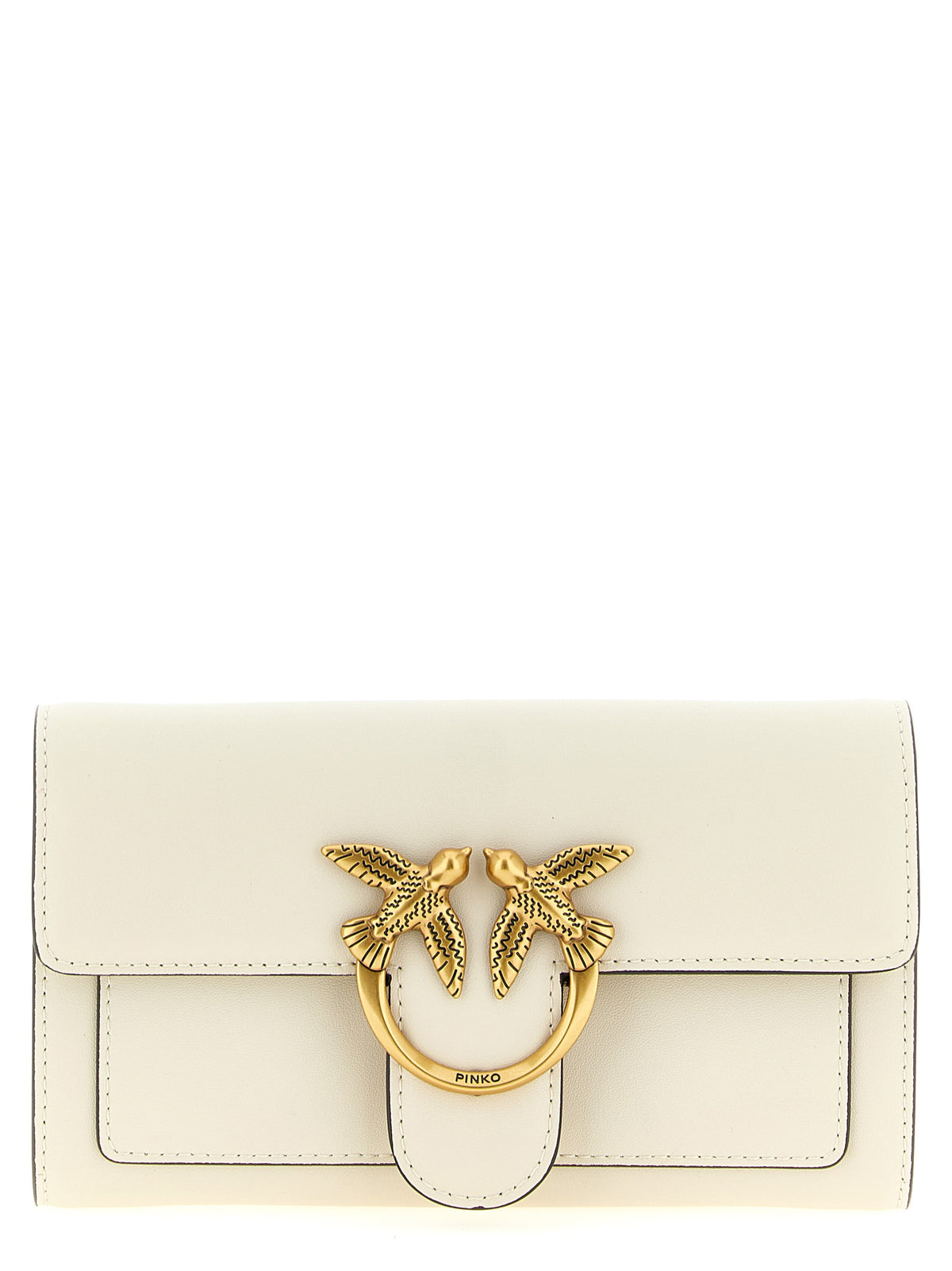 PINKO White Calfskin Cardholder