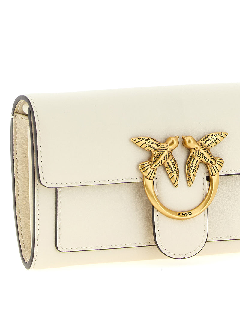PINKO White Calfskin Cardholder - Love Simply Collection