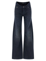 Balenciaga Blue Cotton Flared Jeans