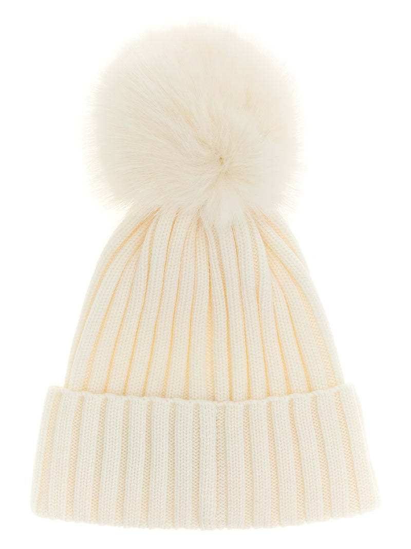 Moncler White MicroModal Beanie - Stylish Winter Accessory