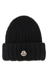 Moncler Black Alpaca Leather Beanie