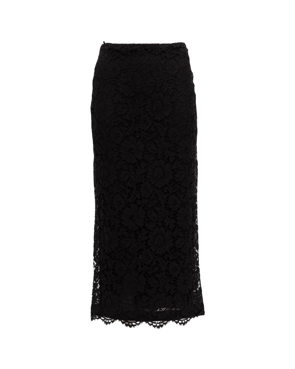 Valentino Garavani Women Black Lace Skirt