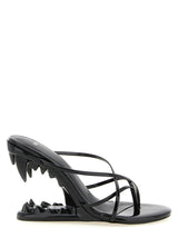 GCDS Black Polyethylene Stiletto Heel Sandals
