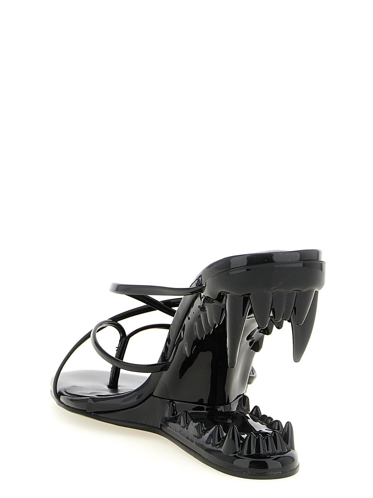 GCDS Black Polyethylene Stiletto Heel Sandals