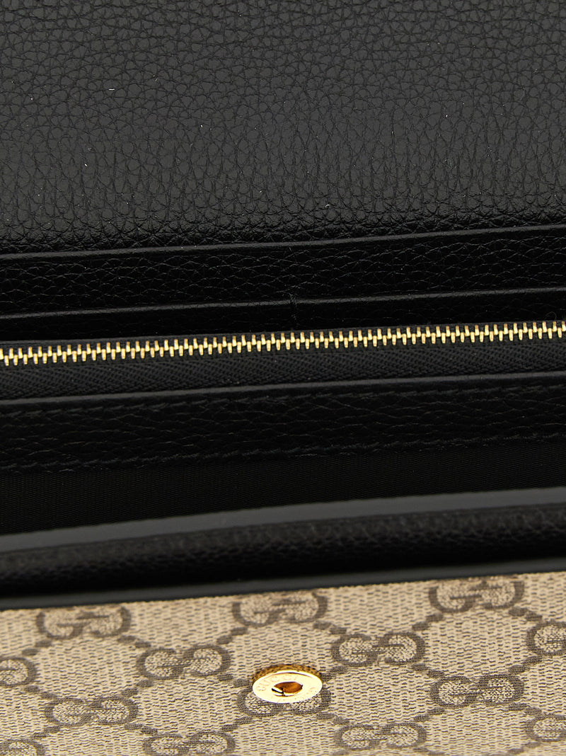 Gucci Multicolor Calfskin Cardholder - GG Marmont
