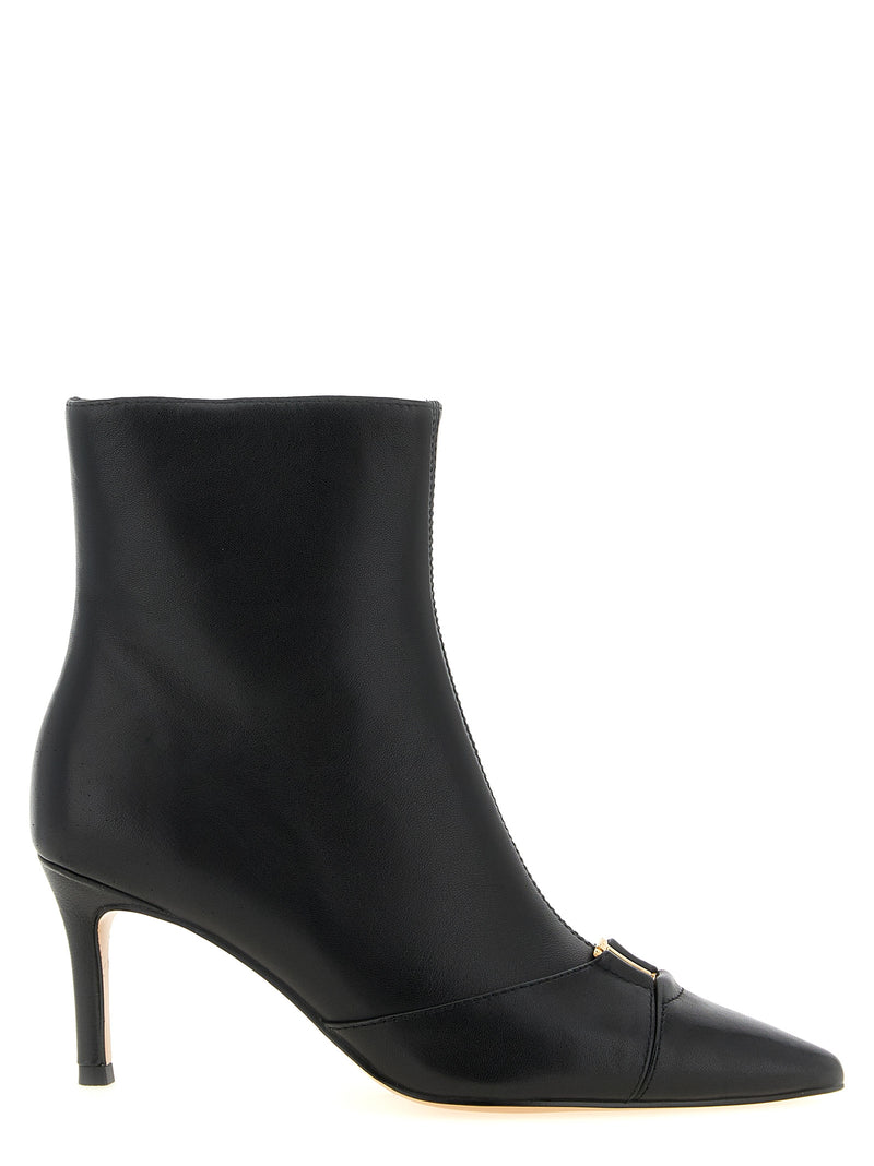 Twinset Black Leather Ankle Boots for Women