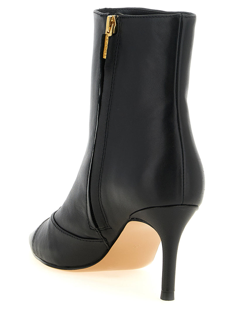 Twinset Black Leather Ankle Boots for Women