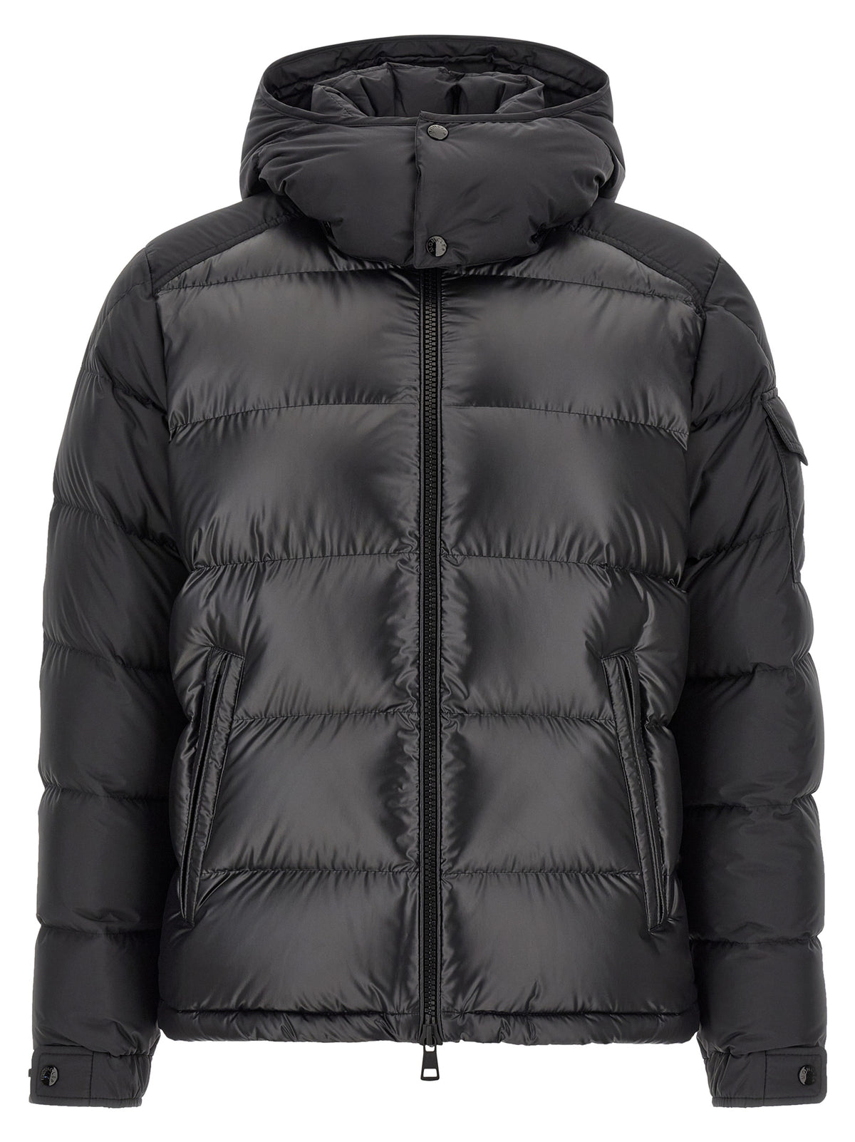 Moncler Black Polyester Full-Length Jacket