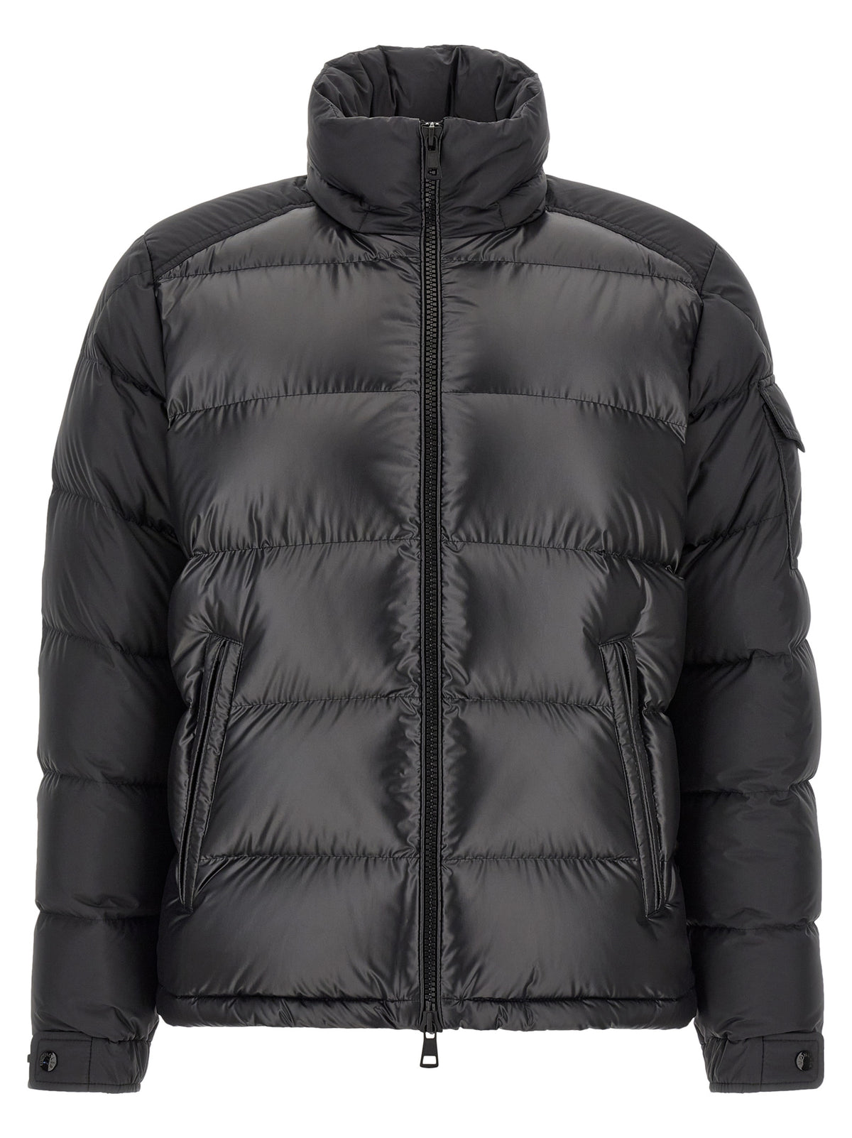 Moncler Black Polyester Full-Length Jacket