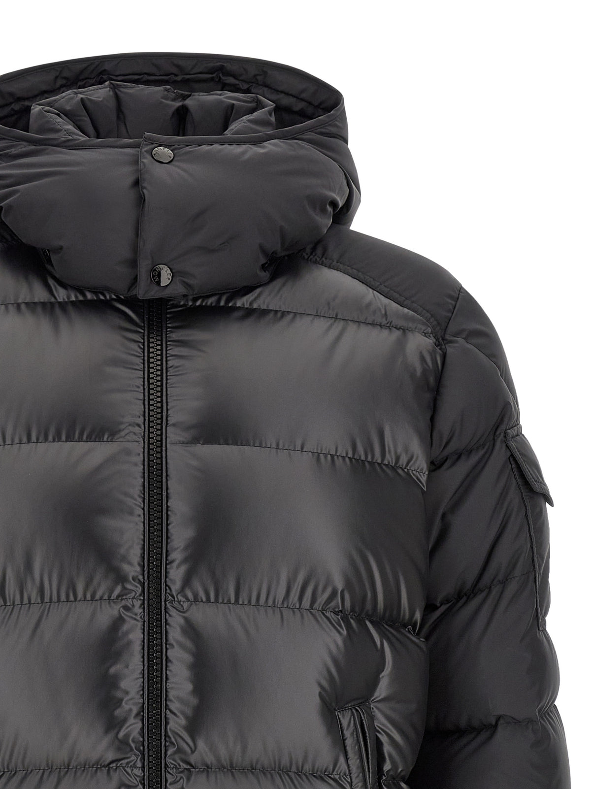 Moncler Black Polyester Full-Length Jacket