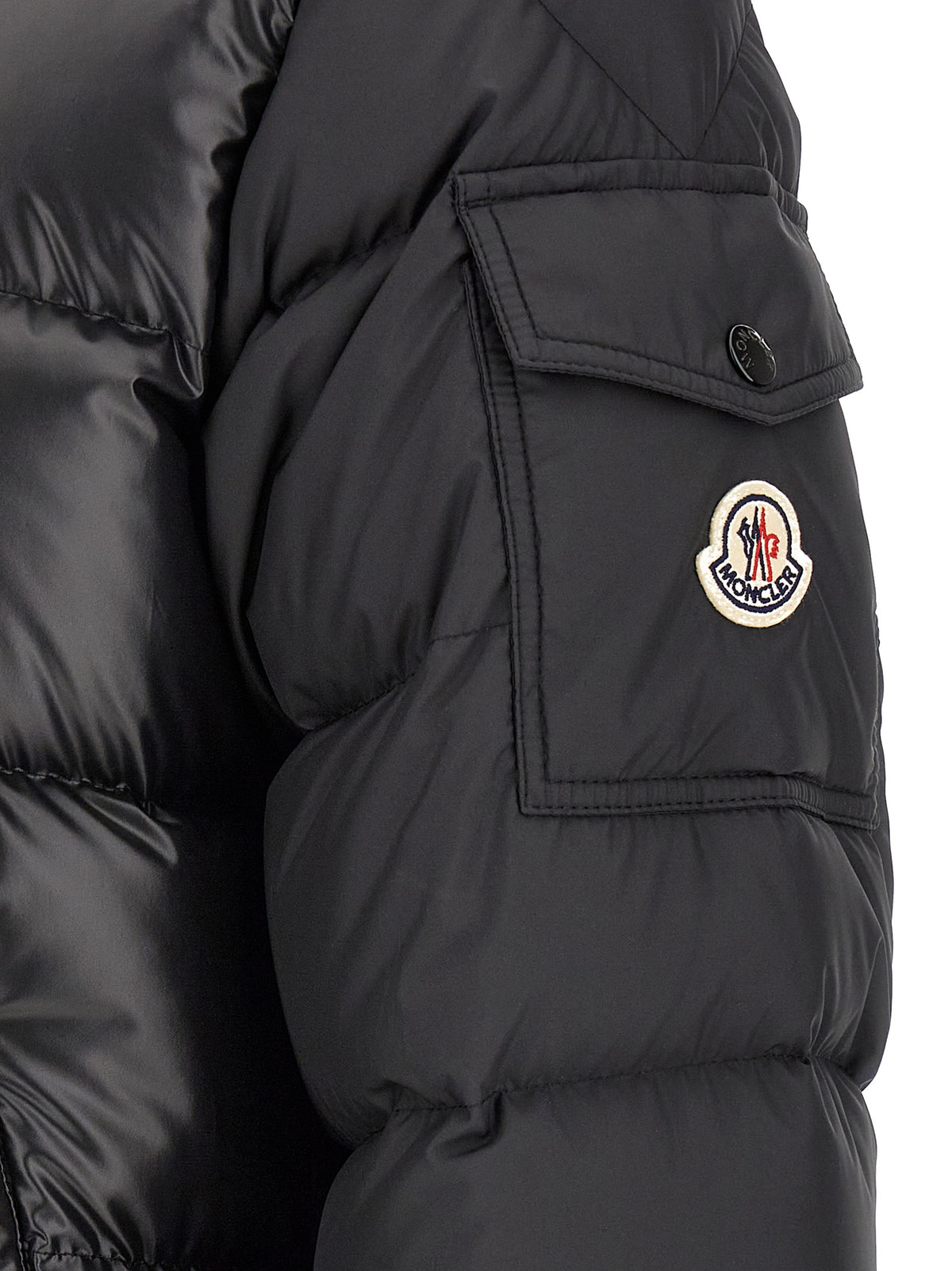 Moncler Black Polyester Full-Length Jacket