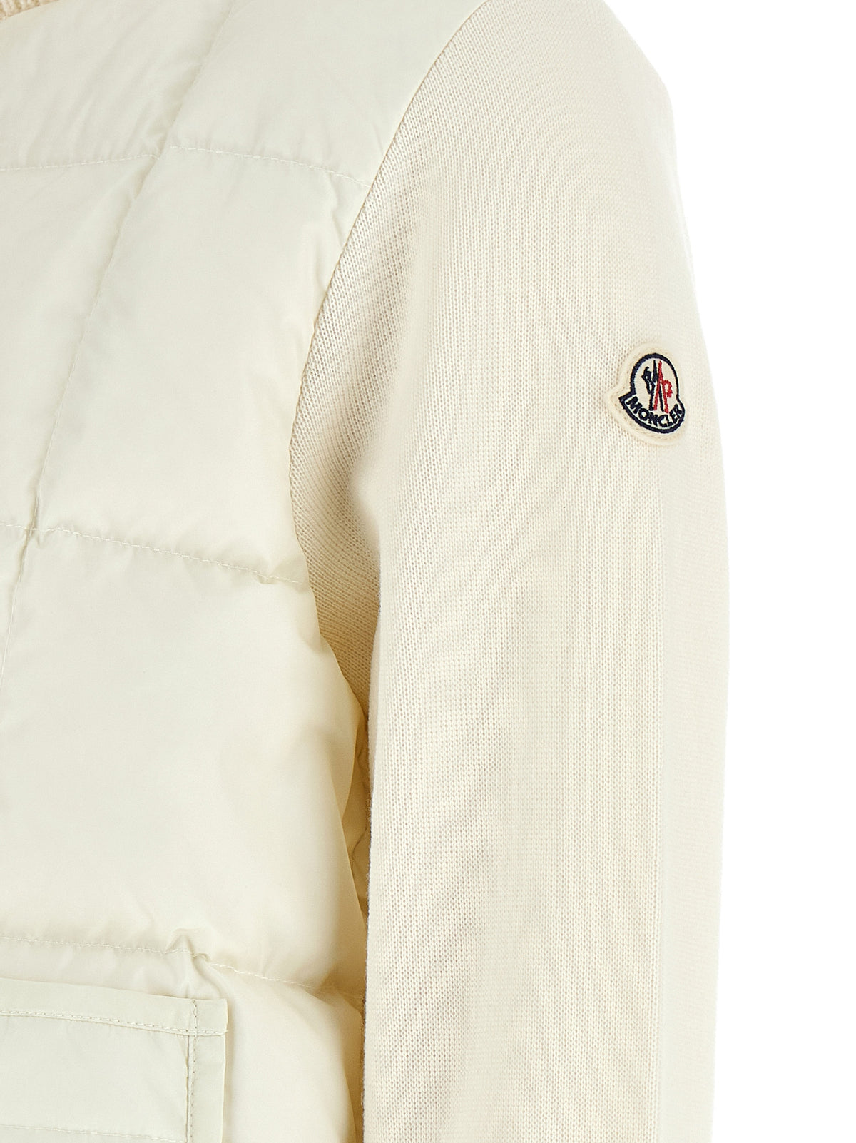 Moncler White Virgin Wool Full-Length Jacket