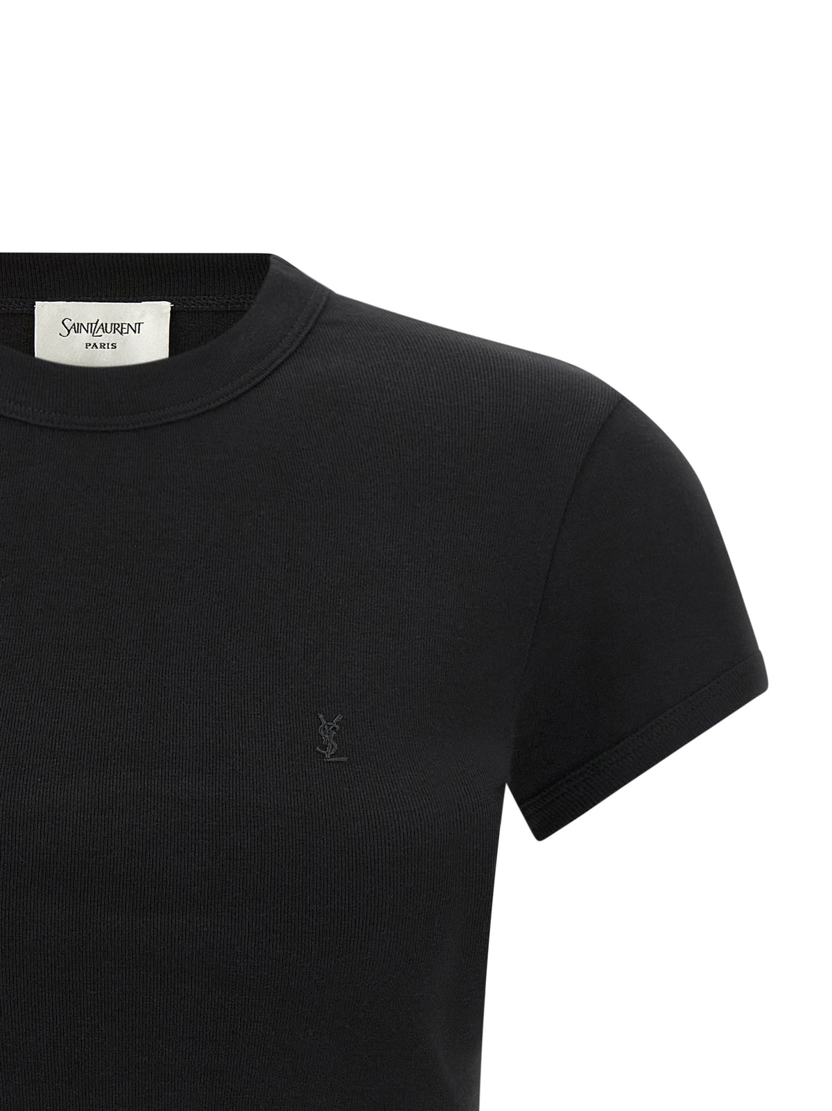 Saint Laurent Black Cotton T-Shirt