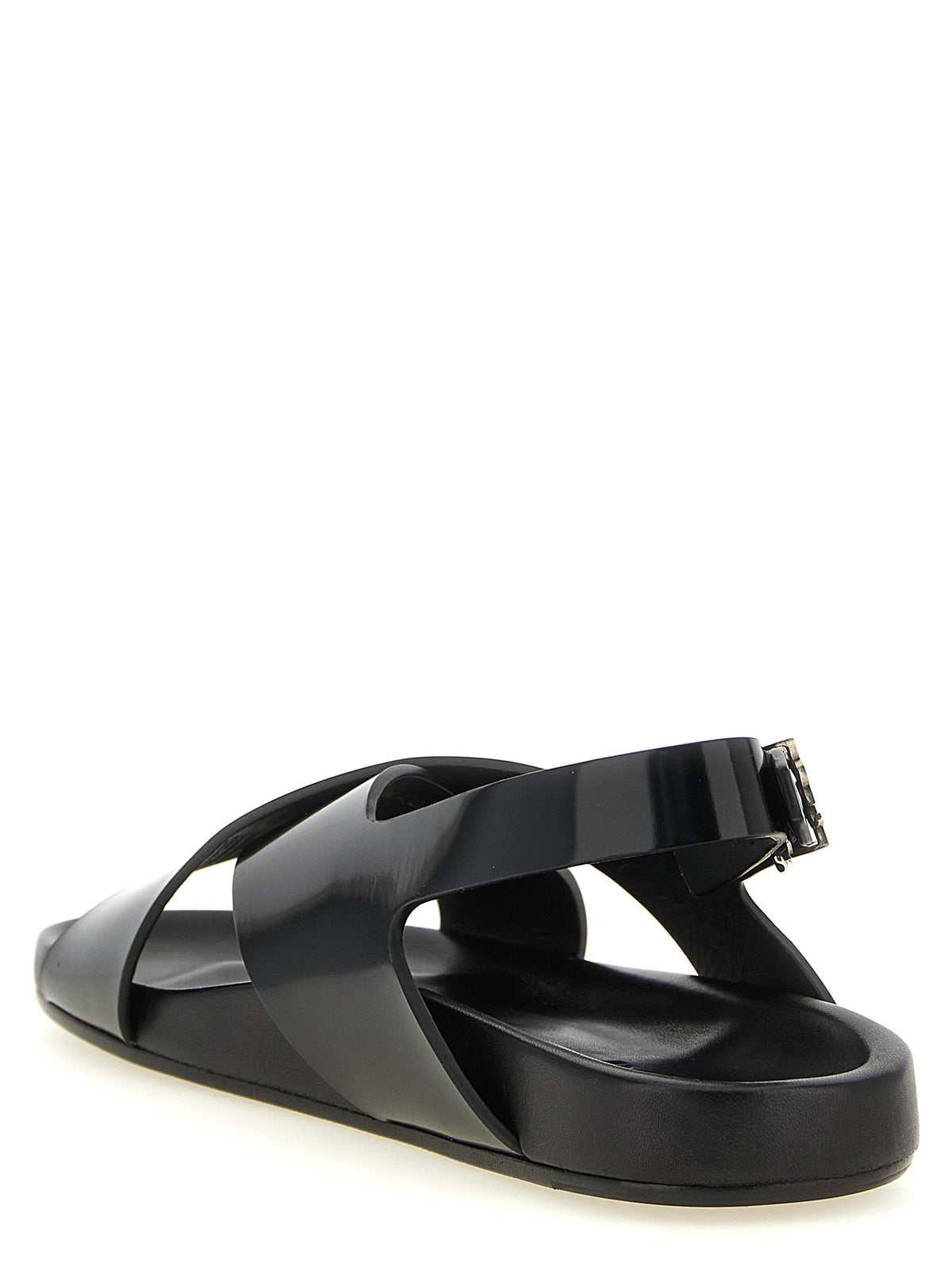 Saint Laurent Black Calfskin Flat Sandals