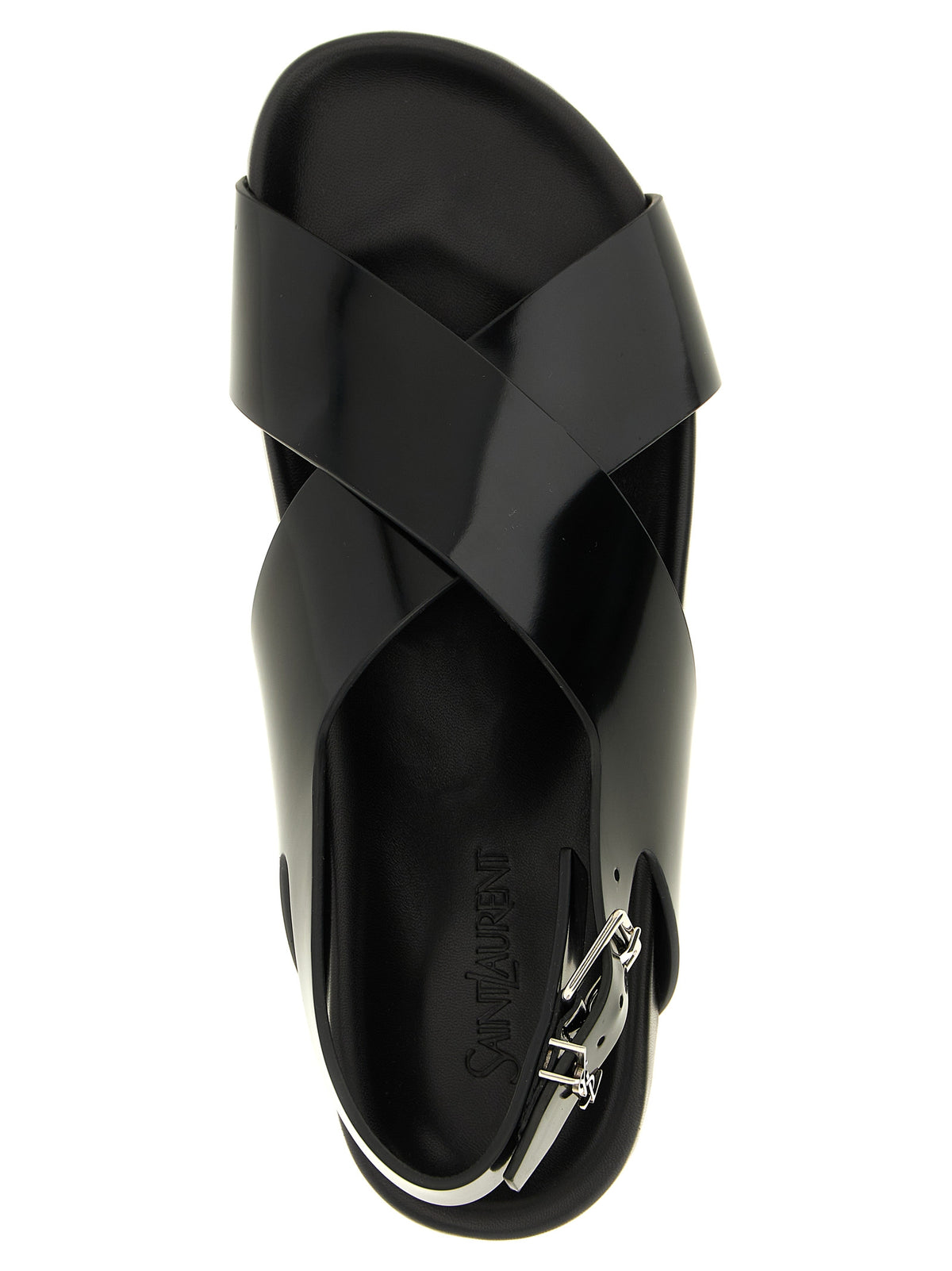 Saint Laurent Black Calfskin Flat Sandals