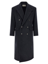 Saint Laurent Blue Wool Coat