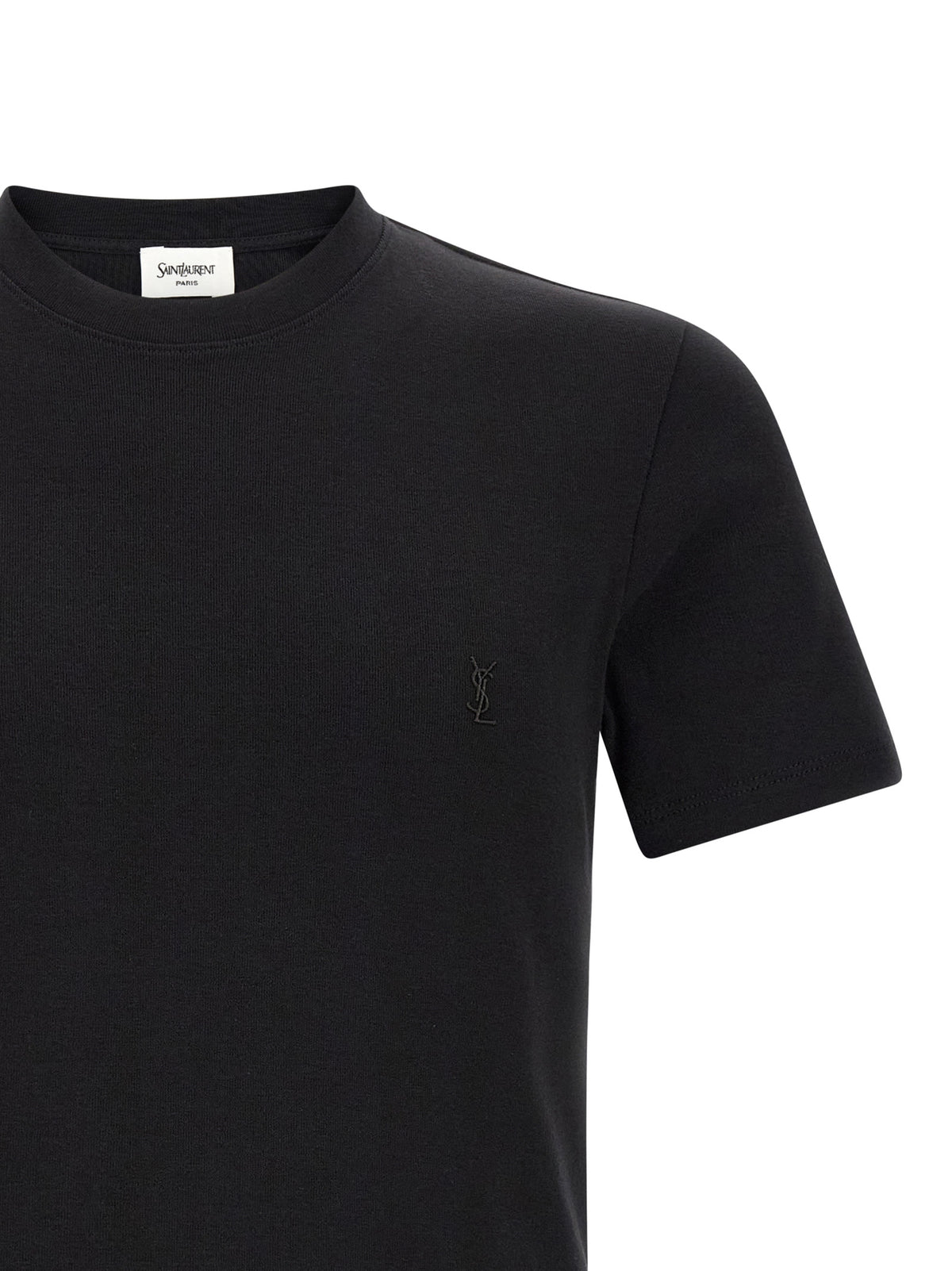 Saint Laurent Black Cotton T-Shirt