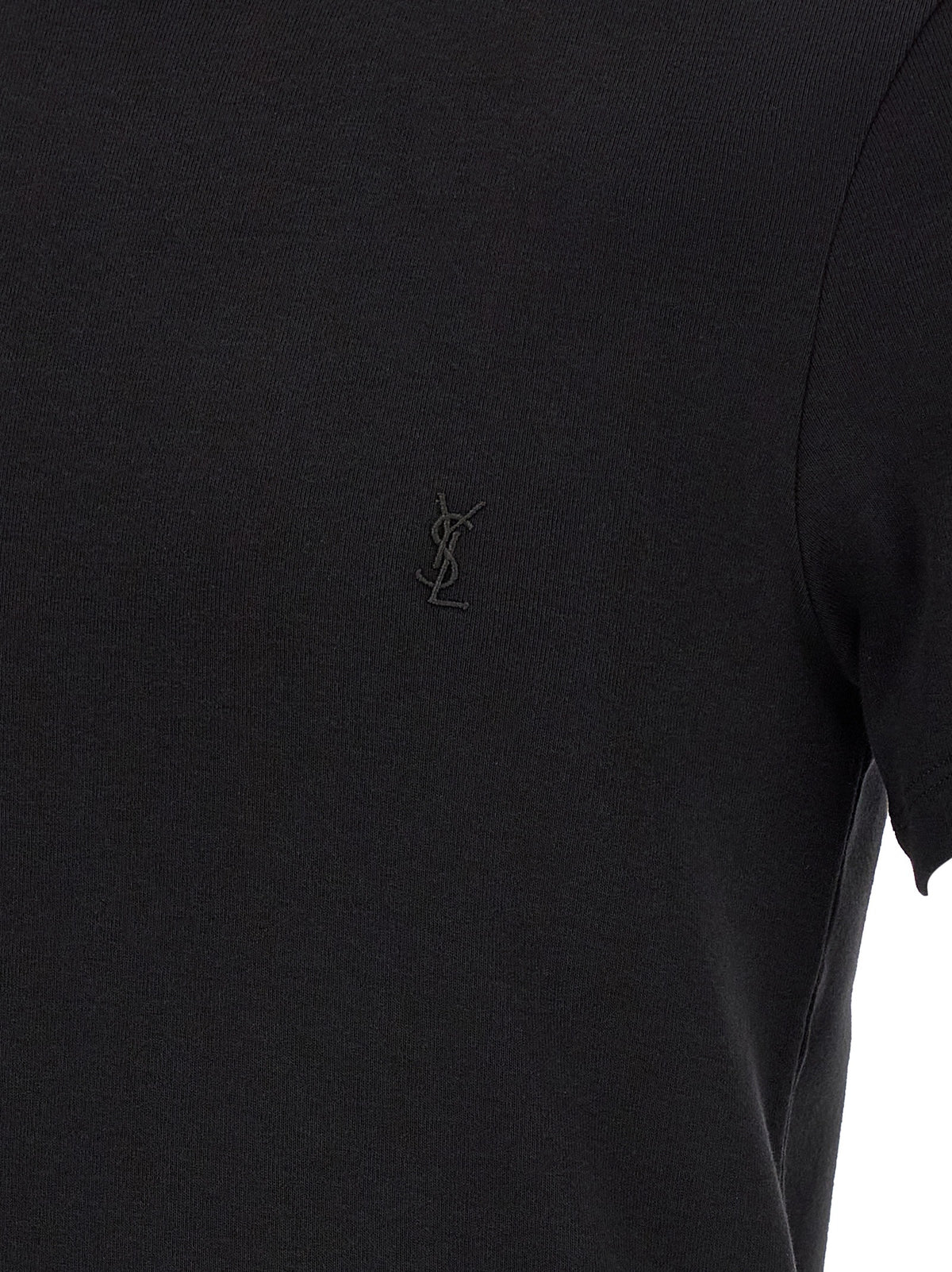 Saint Laurent Black Cotton T-Shirt