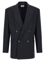 Saint Laurent Blue Wool Blazer