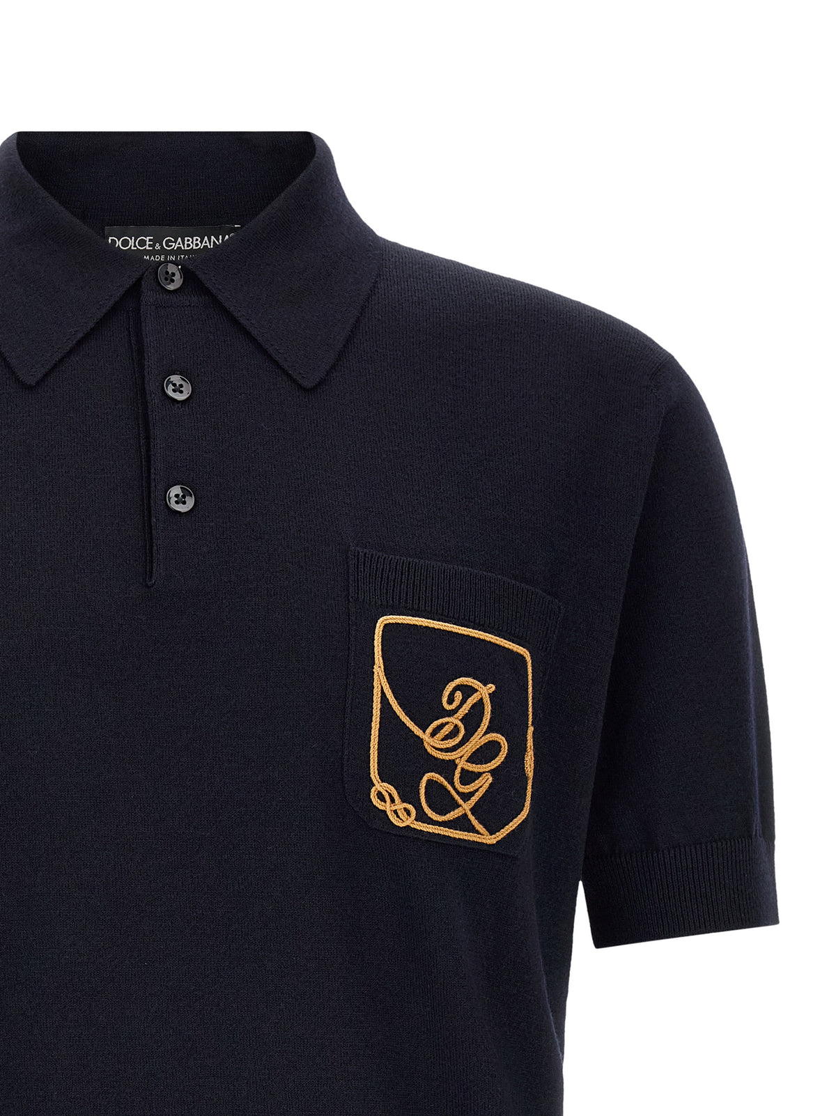 Dolce & Gabbana Blue Virgin Wool Polo Shirt