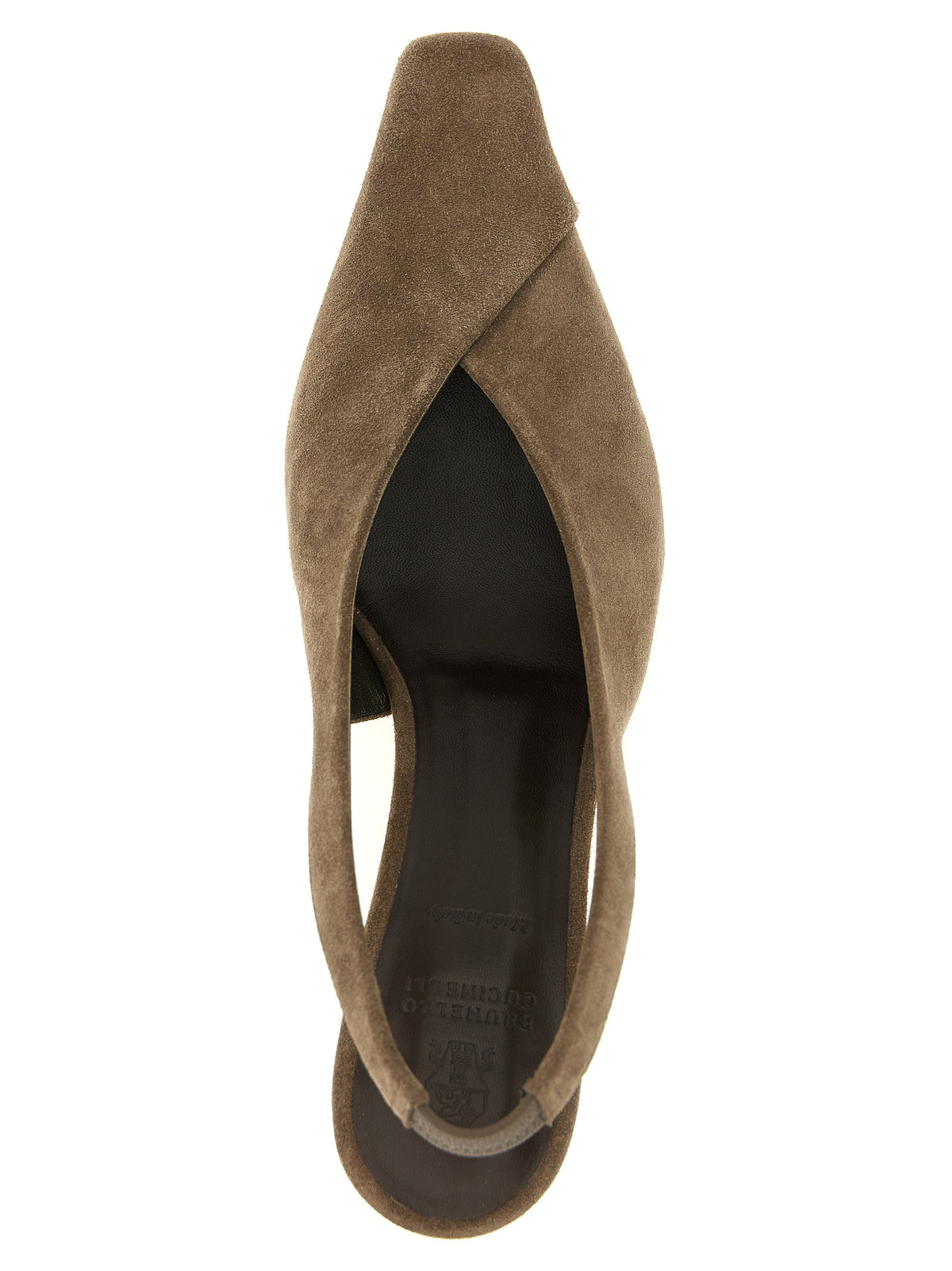 Brunello Cucinelli Gray Calfskin Mid Heel Pumps