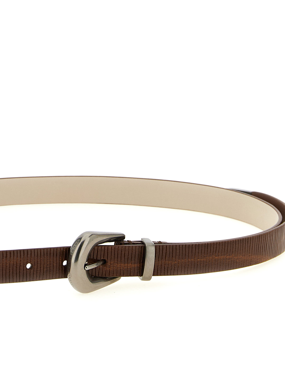 Brunello Cucinelli Brown Calfskin Thin Belt