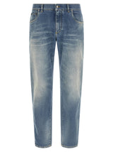 Dolce & Gabbana Blue Cotton Straight-Leg Jeans