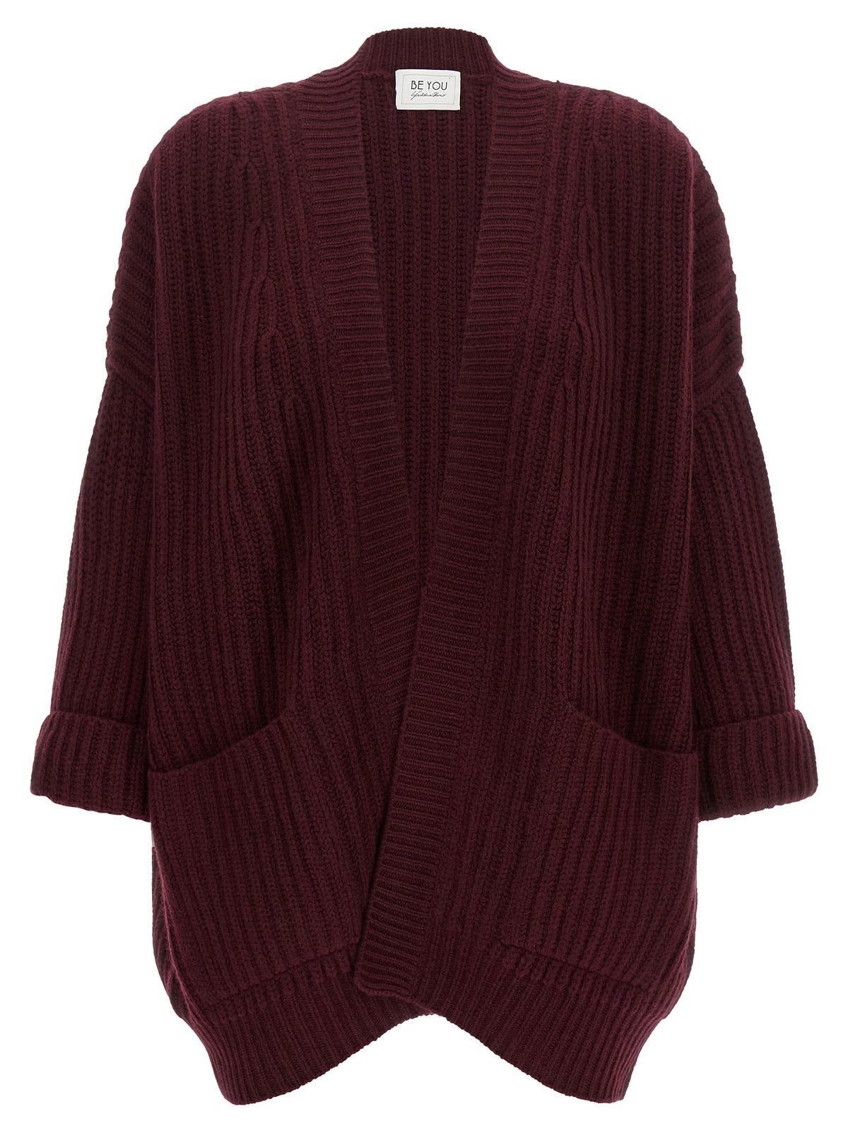 BE YOU Bordeaux Cashmere Cardigan