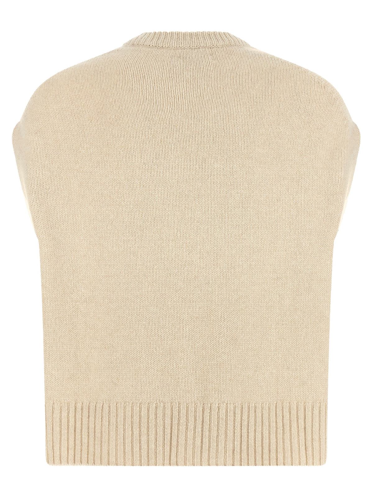 BE YOU Beige Cashmere Sleeveless Jacket