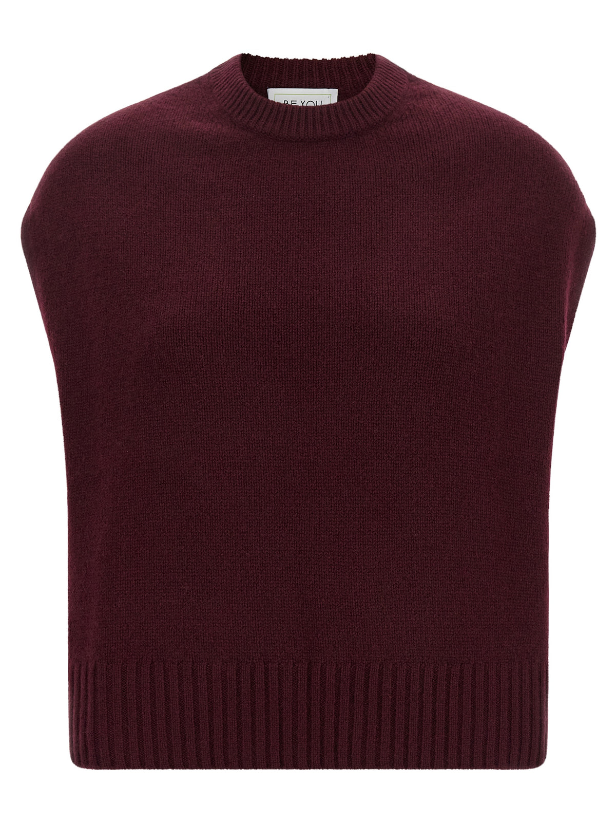 BE YOU Bordeaux Cashmere Sleeveless Jacket