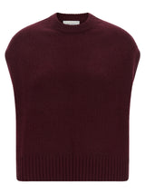BE YOU Bordeaux Cashmere Sleeveless Jacket