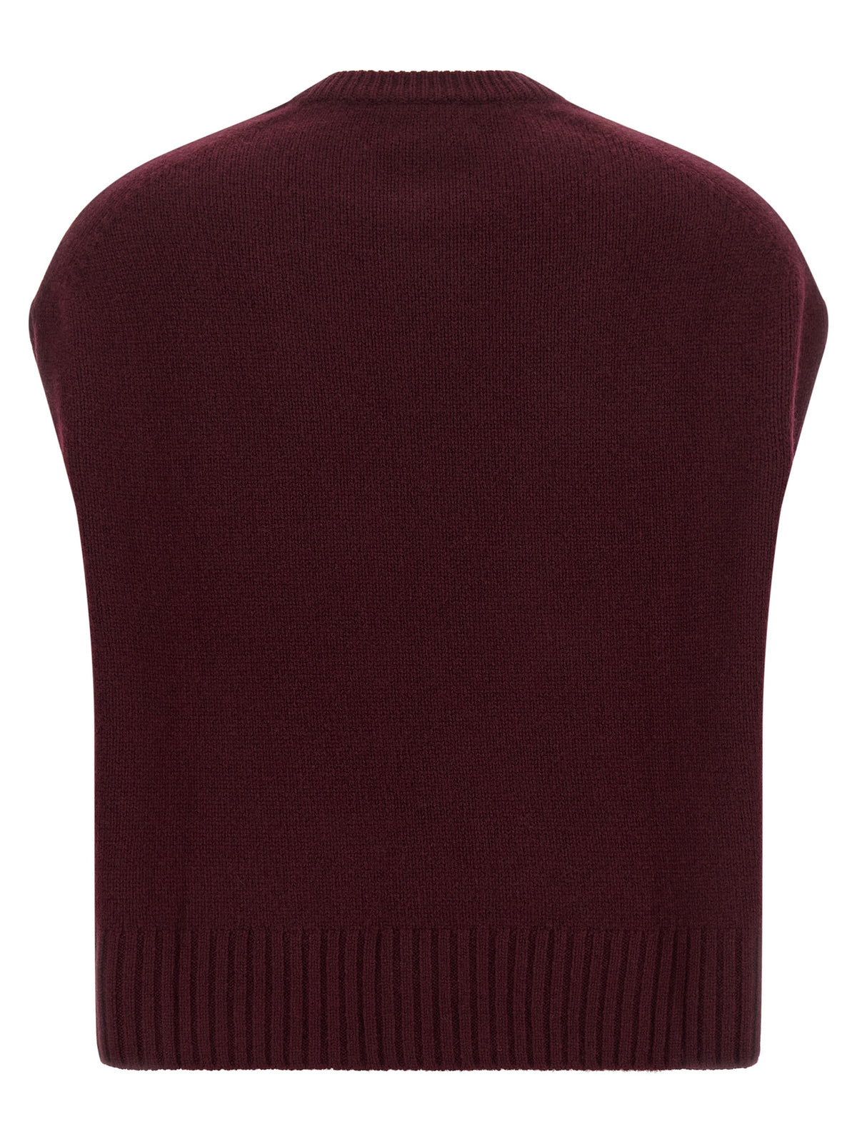 BE YOU Bordeaux Cashmere Sleeveless Jacket