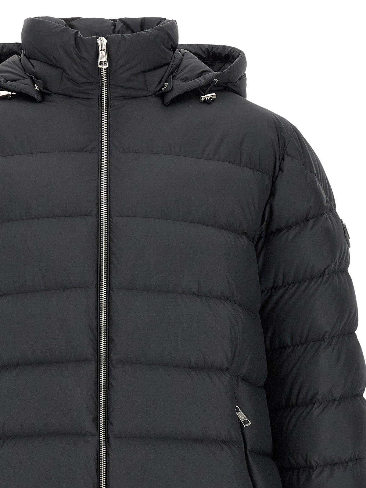 Moncler Black Polyester Full-Length Jacket