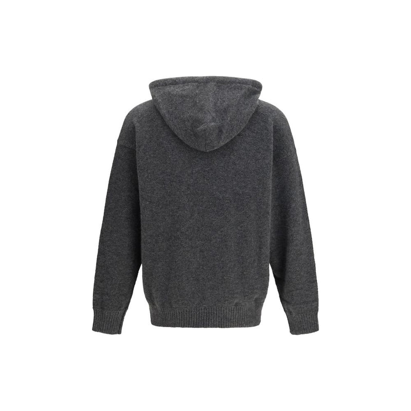 Laneus Gray Cashmere and Silk Hoodie for Men