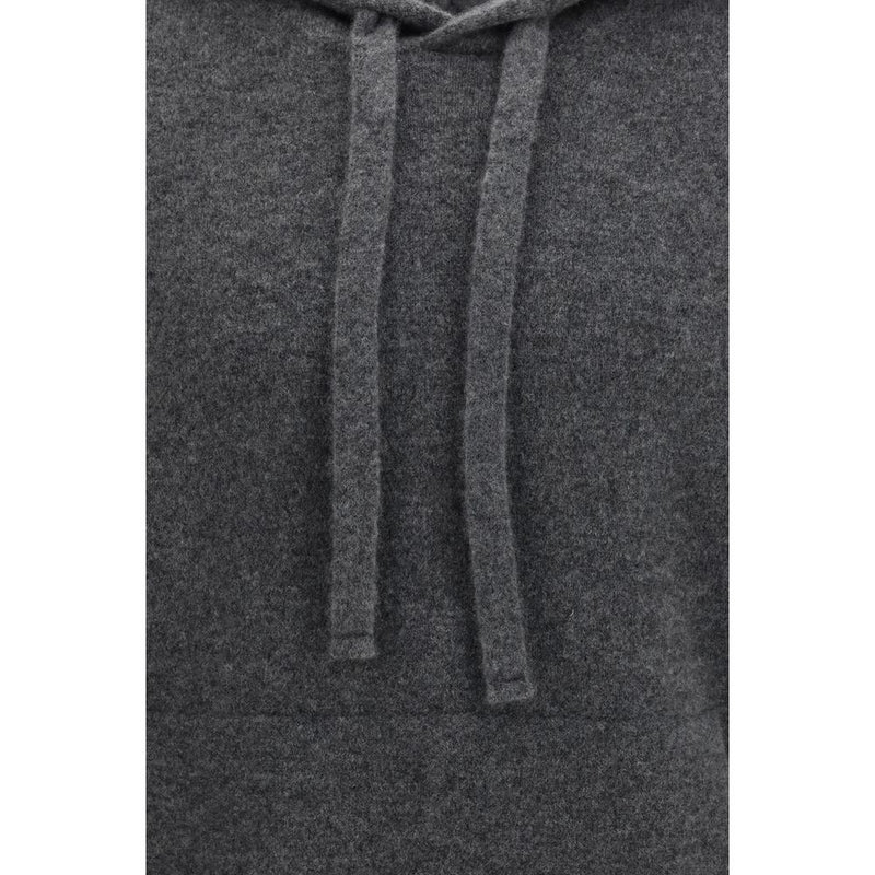 Laneus Gray Cashmere and Silk Hoodie for Men