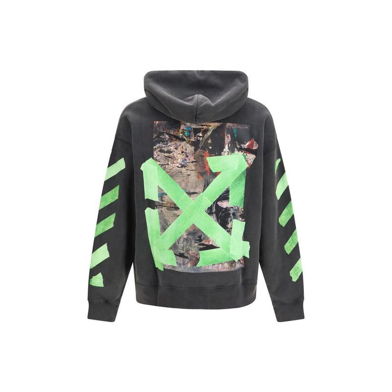 Off-White Bacco Arrow Gray Cotton Hooded Sweatshirt