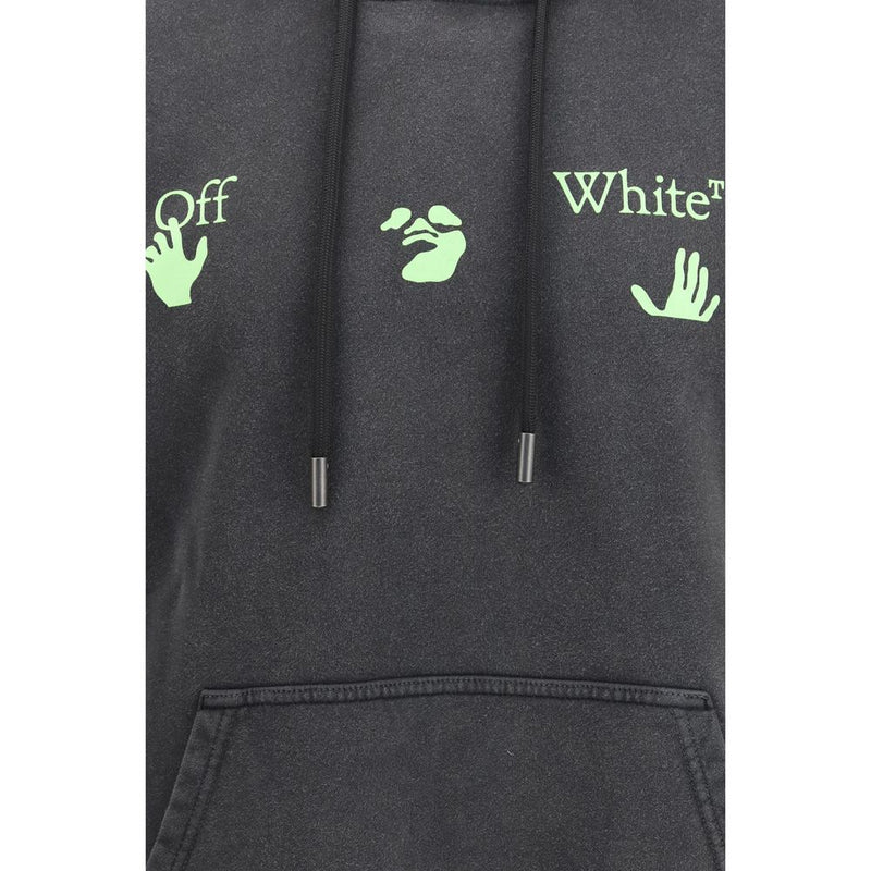 Off-White Bacco Arrow Gray Cotton Hooded Sweatshirt