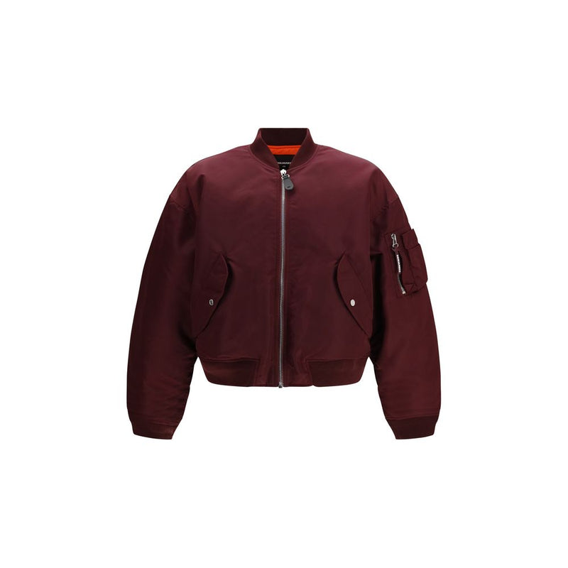 Dsquared² Bordeaux Nylon Bomber Jacket - Urban Style