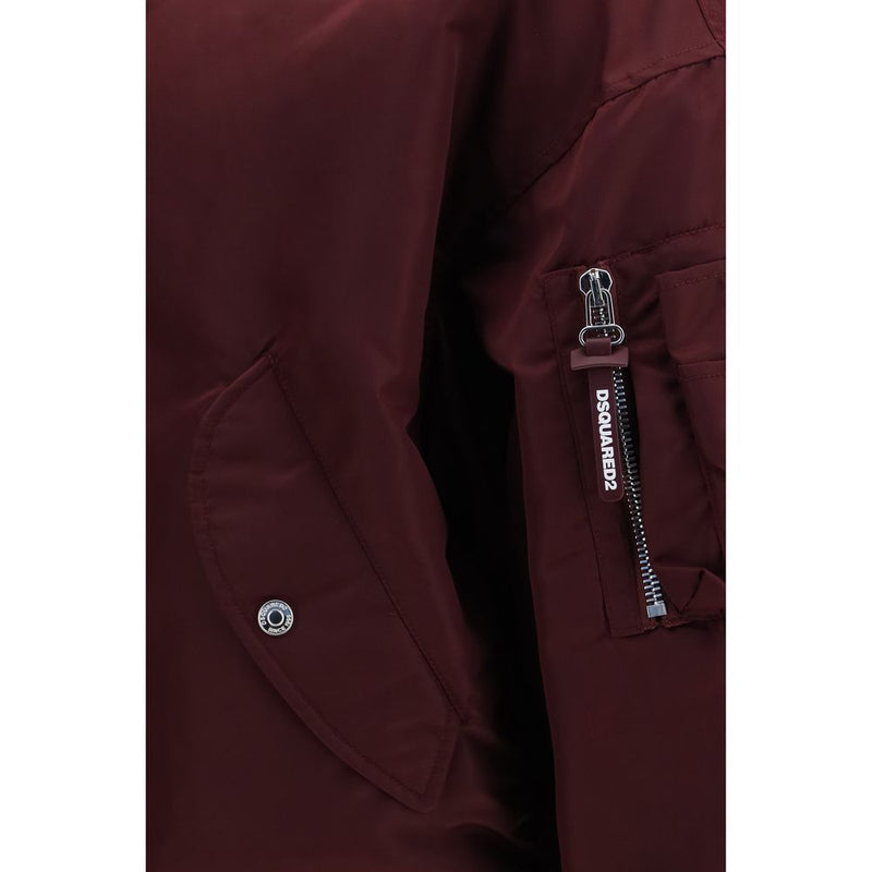 Dsquared² Bordeaux Nylon Bomber Jacket - Urban Style