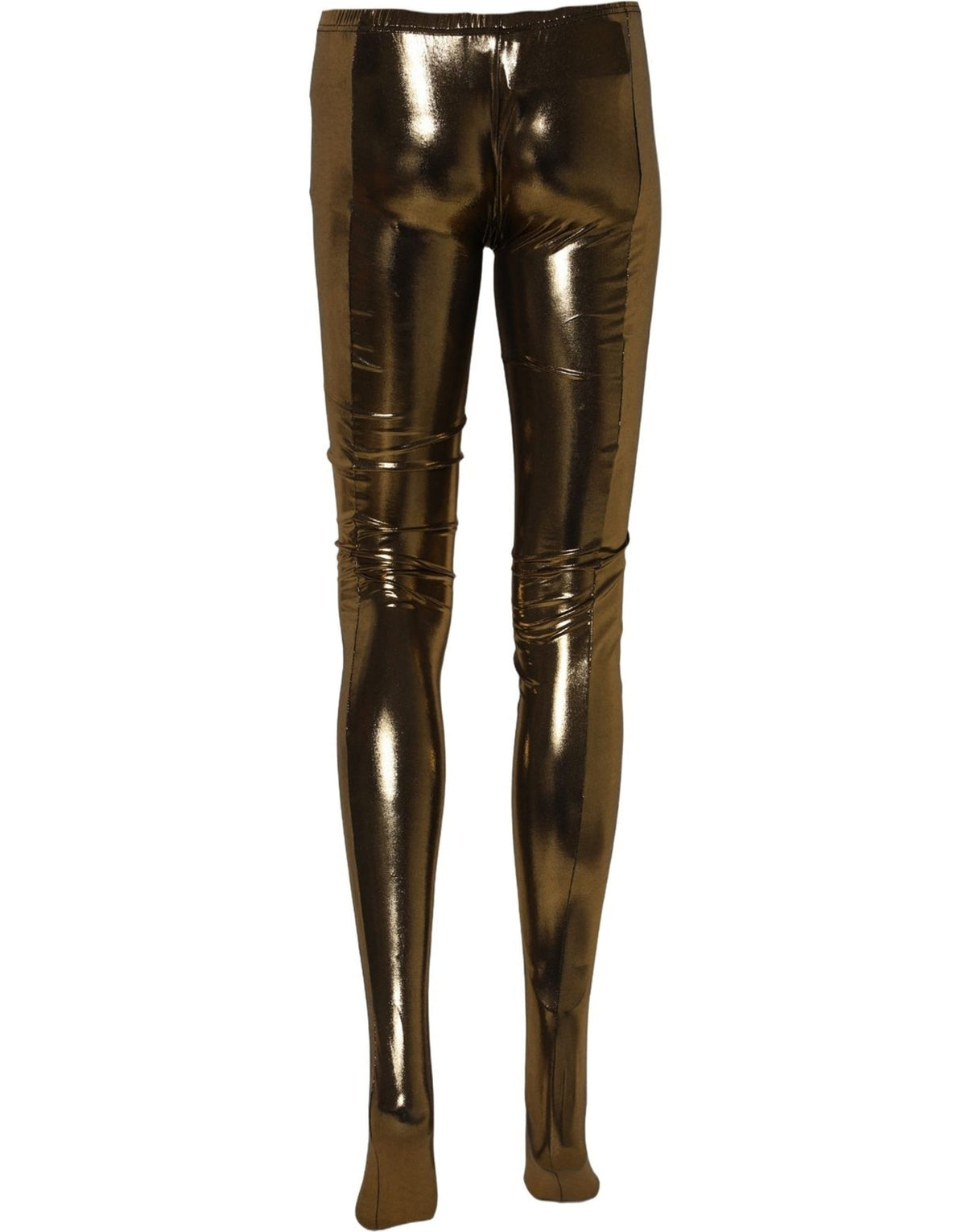 Dolce & Gabbana Gold Metallic Leggings Pantyhose Stockings Socks