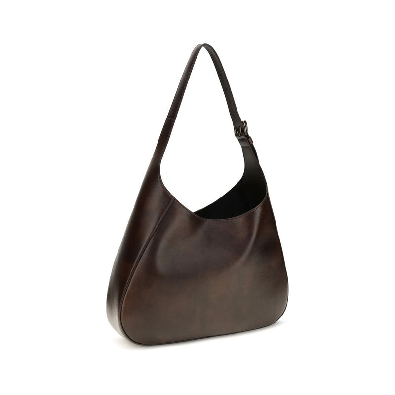 Prada Brown Calf Leather Bos Taurus Shoulder Bag