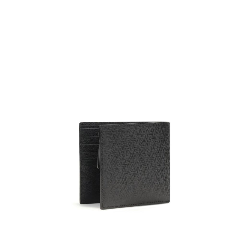 Portefeuille Saint Laurent en Cuir de Veau Noir Bos Taurus