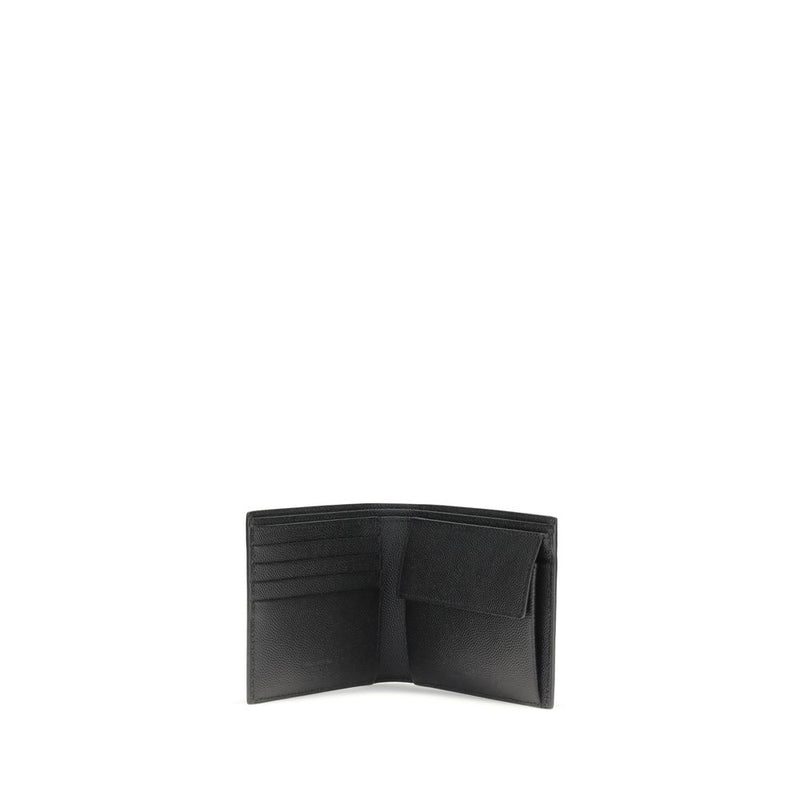Portefeuille Saint Laurent en Cuir de Veau Noir Bos Taurus