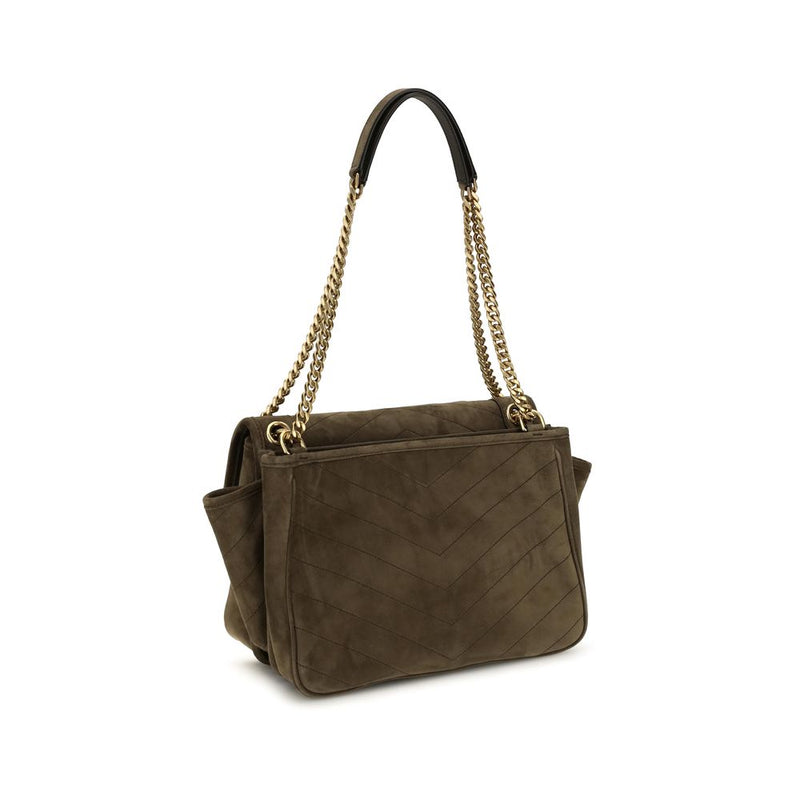 Saint Laurent Niki Tripouch Bicolor Suede Leather Shoulder Bag